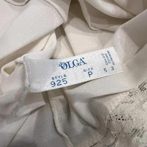 Vintage Romantic OLGA Petite Ivory Satin Lace Camisole Bustier Slip Chemise S - Picture 3 of 7